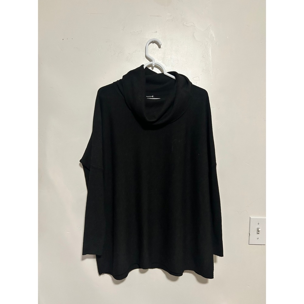 Smartwool Womens Black Merino Wool Blend Cowl Neck Tunic Sweater Size Small